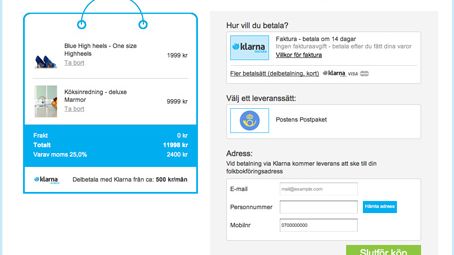 Klarna och Panagora i samarbete - presenterar ny demobutik för snabbkassa