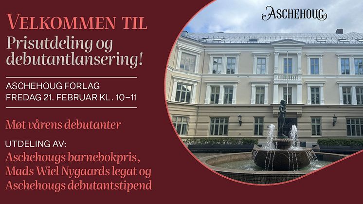 Aschehoug feirer debutanter og prisvinnere 21 februar