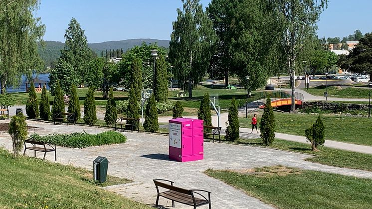 Aktivitetsbox från Piffl i Sollefteås Stadspark.