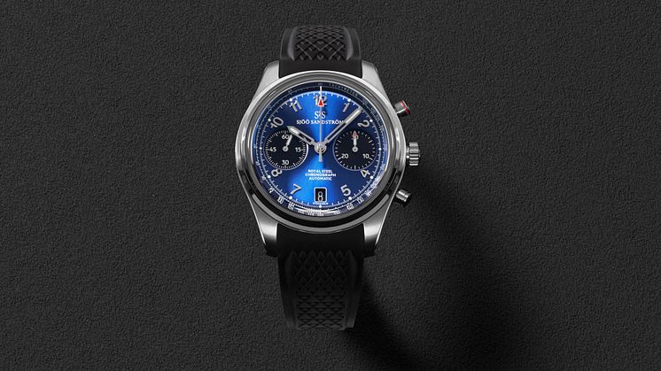 Royal Steel Chronograph 40mm Blue, rubber - Sjöö Sandström.jpg