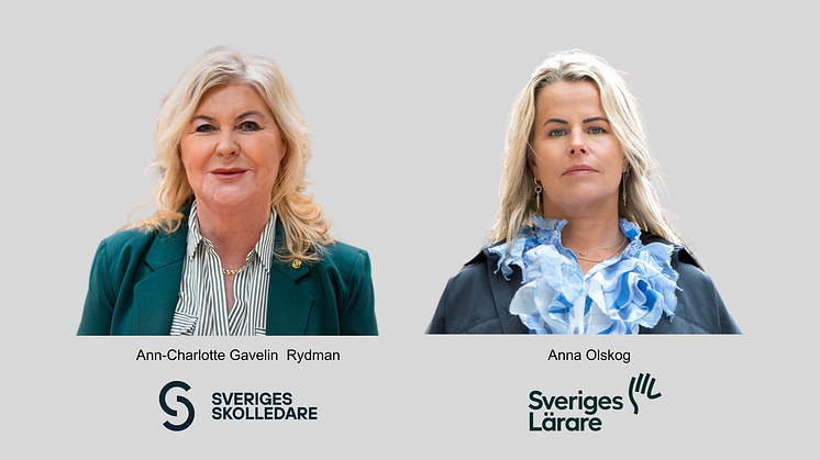Ann-Charlotte Gavelin Rydman, förbundsordförande Sveriges Skolledare och Anna Olskog, förbundsordförande Sveriges Lärare