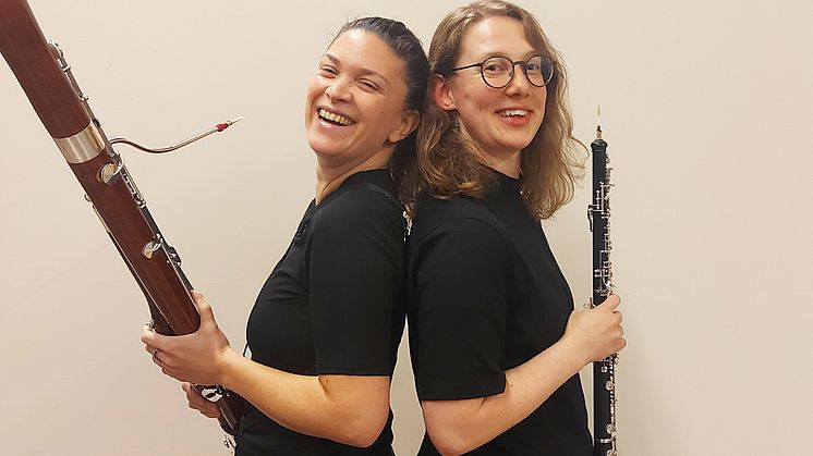 Lucia Amerise och Hanna Lövgren, fagott- respektive oboelärare vid Kulturskolan Lund. Foto: privat