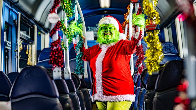 Go North East bus driver Julie Richardson has a festive outfit for every shift in December.