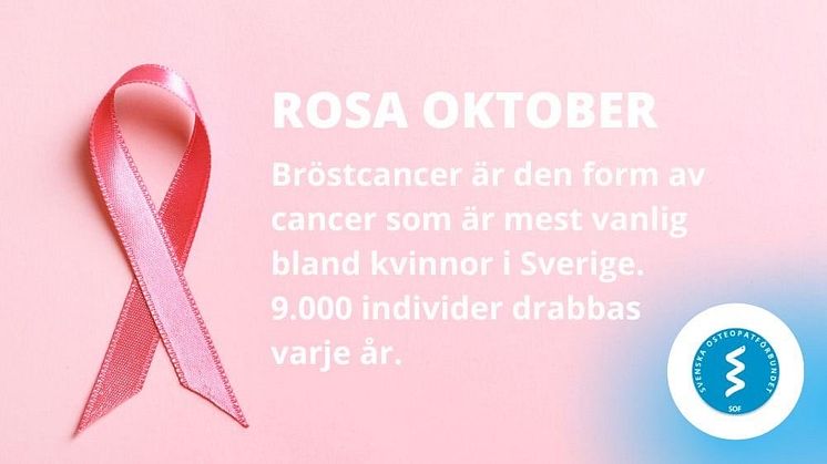 Oktober är Bröstcancermånaden – Svenska Osteopatförbundet uppmärksammar! 🎗️