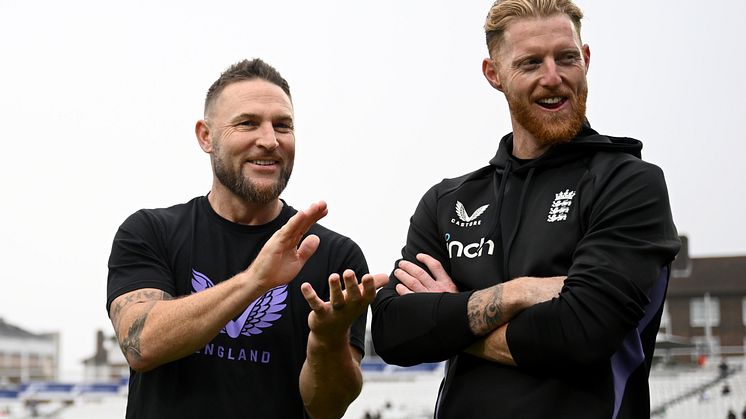 England Men's Test Captain Ben Stokes (right) and Head Coach Brendon McCullum (Getty Images)