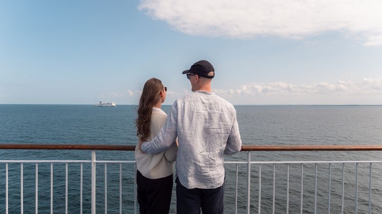 Passengers on board Rostock-Gedser ferry