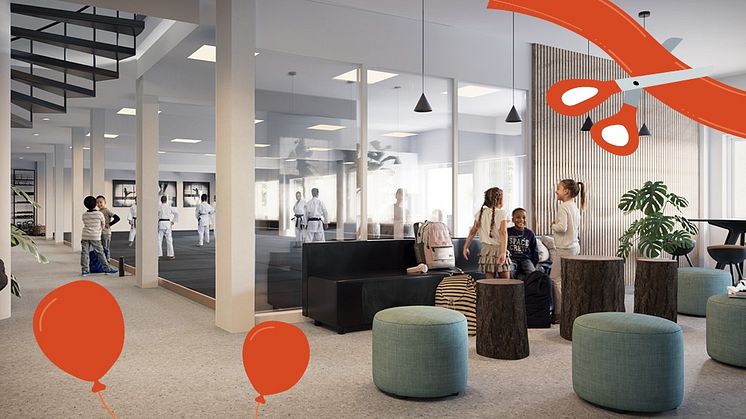 Skissbild över nya Gårdstens kampsportcenter