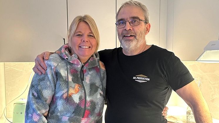 Ann-Sofi och Nils Norman, nyinflyttade i Riksbyggens Brf Sjöparken i Gällivare