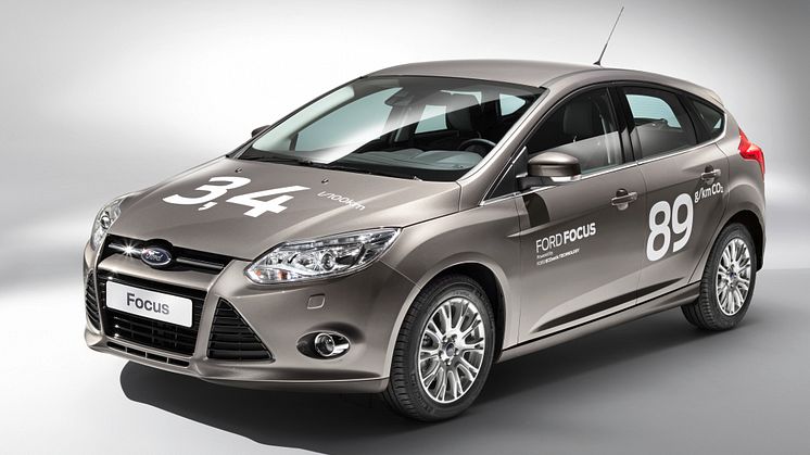 Ford presenterar Europas mest bränslesnåla icke-hybrid-familjebil; inför den bränslesparande "ECOnetic-tekniken" i allt fler bilar i modellprogrammet 