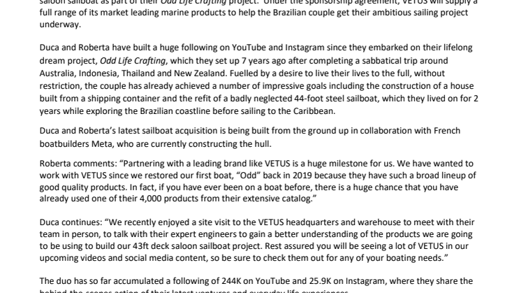 VETUS Announce Partnership with Social Media Duo Odd Life Crafting.pdf