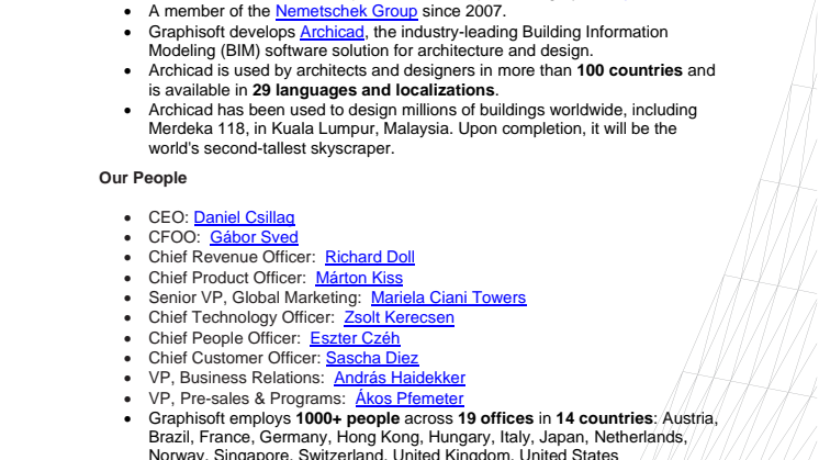 Fast Facts about Graphisoft