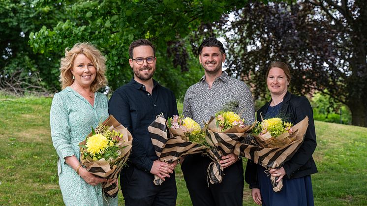 Årets LETA-deltagare från Burlövs kommun. Fr. v: Madeleine Tham, Robert Lindqvist, Plearat Baqaj och Katarina Bevreus.