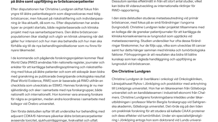 Mer om Christine Lundgren – Pfizers och SOFs onkologistipendium