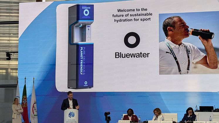 Bluewater Chief Purpose Officer Philip Russell calls for action on tackling single-use plastic bottle tsunami at ANOC conference