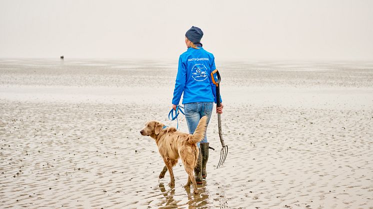 Cuxhaven_Otterndorf_Die_Wattführerin_mit_ihrem_Hund_im_Watt.jpg