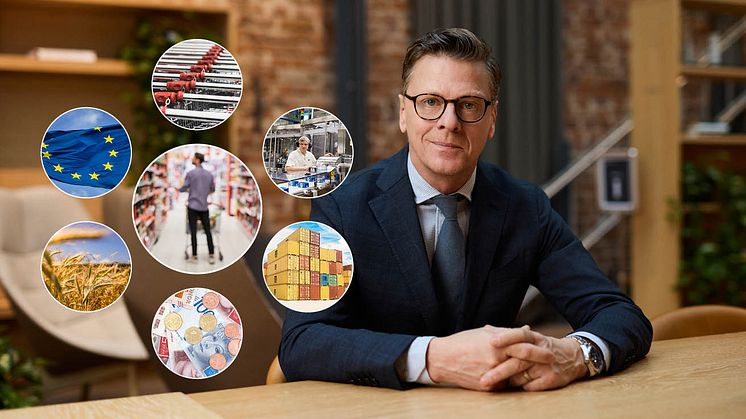 Carl Eckerdal, chefekonom på Livsmedelsföretagen, förklarar sambandet mellan de ökade matpriserna och producenternas minskade lönsamhet.