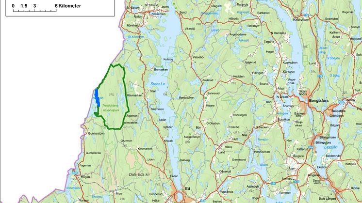 Översiktskarta Tresticklans nationalpark