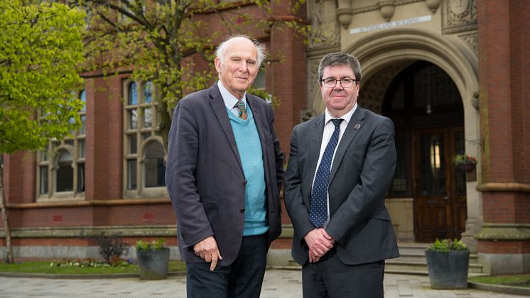 Sir Vince Cable with Northumbria University Vice-Chancellor and Chief Executive Professor Andy Long