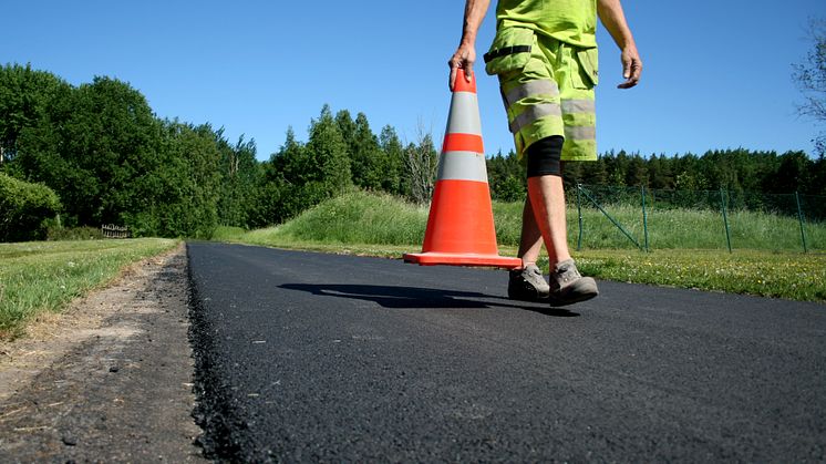Asfalteringsarbete. Foto: Kristinehamns kommun