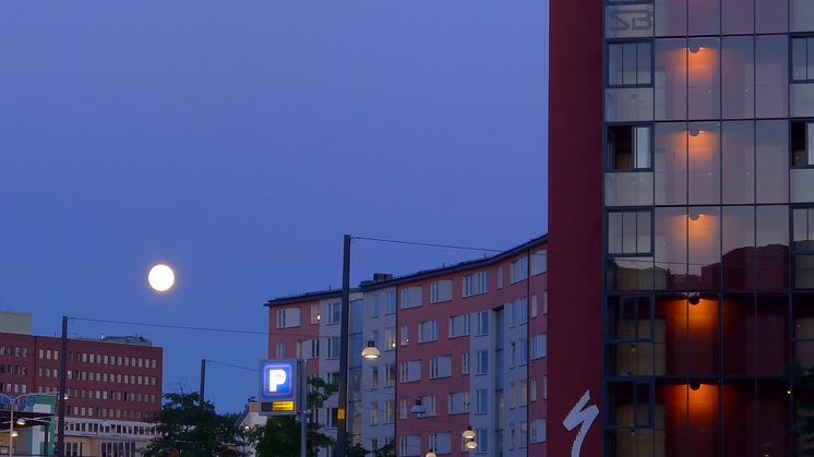 Bild 1. Fox Design armatur Quarto i Kv. Forsen, Hammarby Sjöstad.