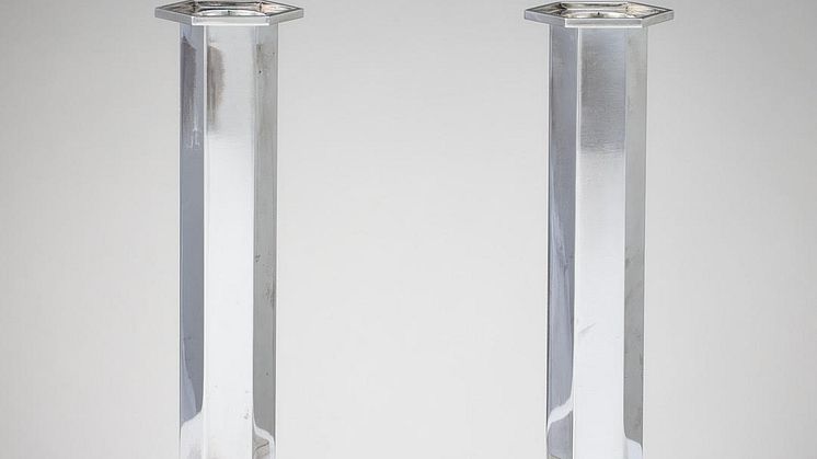 WIWEN NILSSON. Ljusstakar, sterlingsilver, Lund 1966