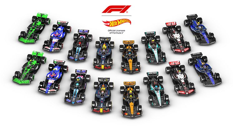 Die im Vorfeld der Nürnberger Spielwarenmesse vorgestellte Produktreihe zeigt acht Formel 1®-Teams in Hot Wheels Singles, 5er-Sortimenten und Premium-Produkten.