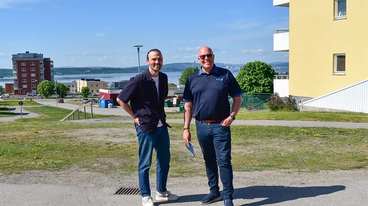 Douglas Helsing, stadsarkitekt på Timrå kommun och Micael Löfqvist, VD på Timråbo.