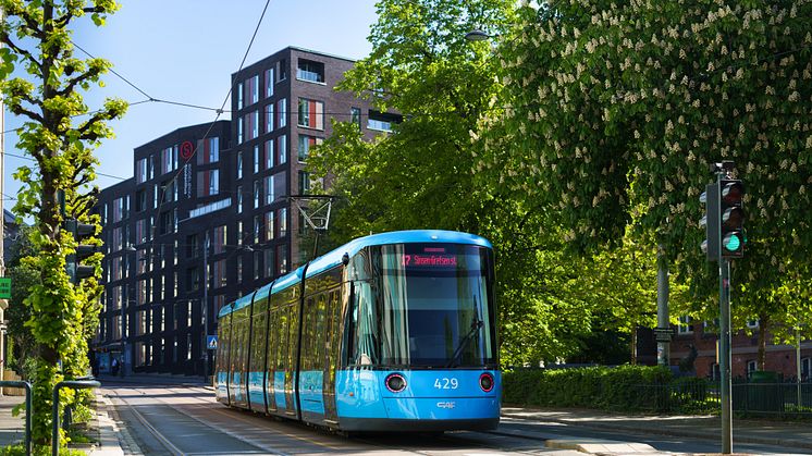 Trikketraseen i Trondheimsveien skal få et løft, nærmere bestemt mellom Nybrua og Sinsenkrysset holdeplass (foto: Sporveien).
