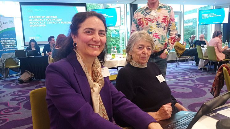 Secretary General Veronica Rubio and AOECS Chair of the Board Tunde Koltai at European Patient Forum Leadership Meeting on Artificial Intelligence