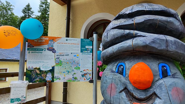 Greifi wartet auf kleine Abenteurer, die die Greifensteinregion erkunden wollen (Foto: TVE)