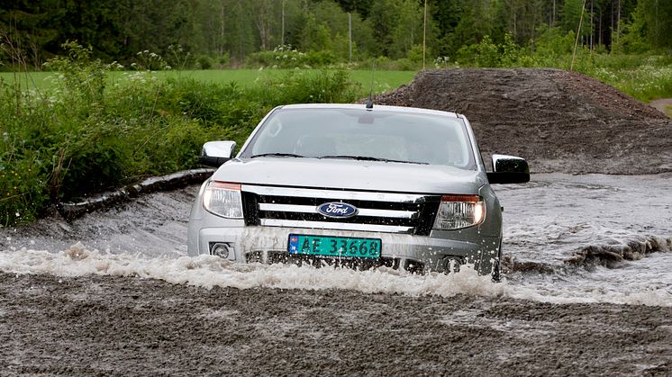 Nye Ford Ranger har en vadedybde på 80 cm - 10 til 35 cm høyere enn sammenlignbare konkurrenter