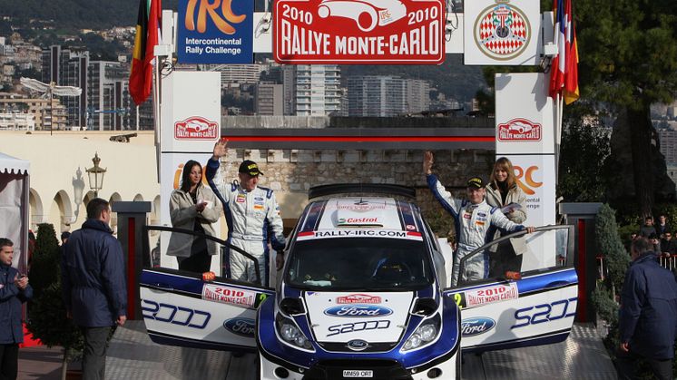 HIRVONEN VÄRMER UPP INFÖR SVENSKA RALLYT MED SEGER I MONTE-CARLO RALLYT I NYA FORD FIESTA S2000