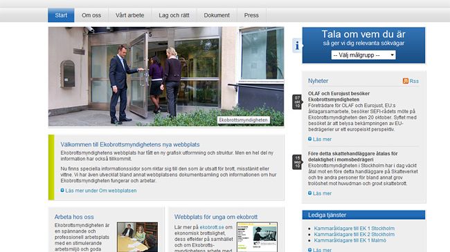 Ekobrottsmyndigheten lanserar ny webbplats