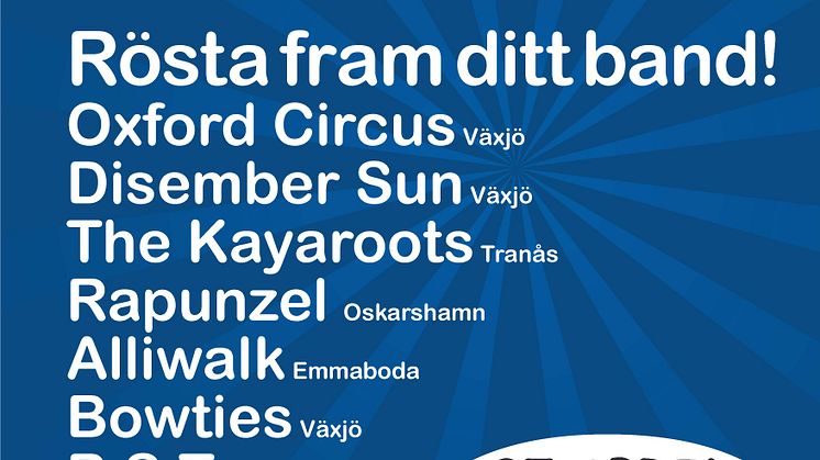 Smålandsfinalen i Rockkarusellen 25/4 