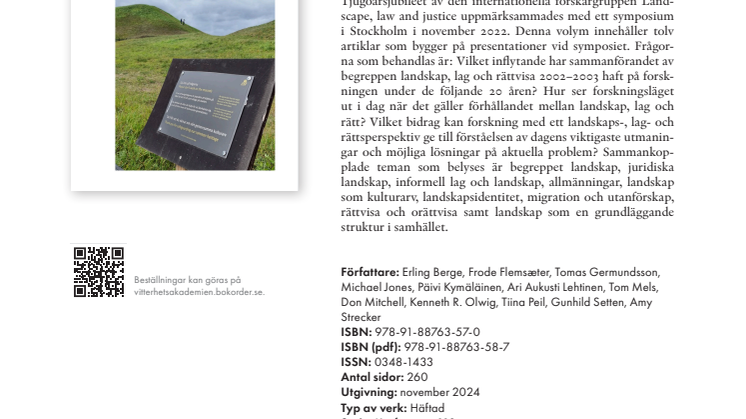 Boknyhet Landscape, law and justice