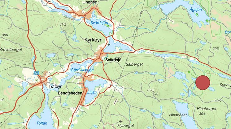 Översiktsbild över naturvårdsbränningsområdet i Ramsellskogen.
