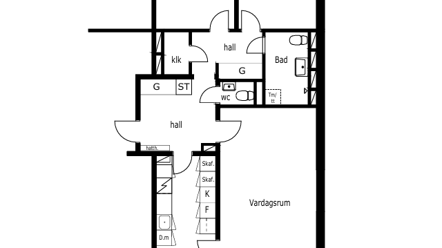 Planritning lägenhet Bennets väg 47