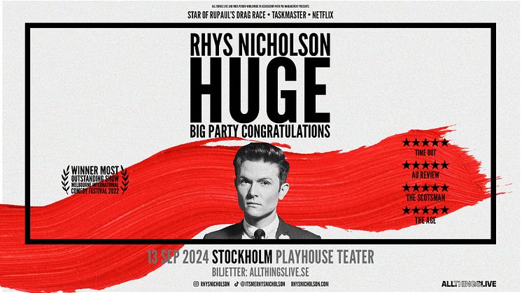 Rhys Nicholson till Stockholm med showen "Huge Big Party Congratulations!"