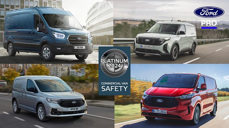 Întreaga familie de modele Transit de la Ford Pro oferă acum standardul de siguranță Platinum