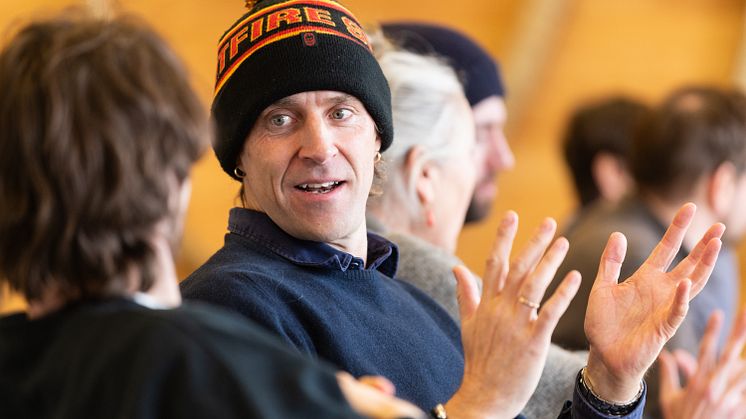 Matias Faldbakken besøker Utøya / at Utøya meeting