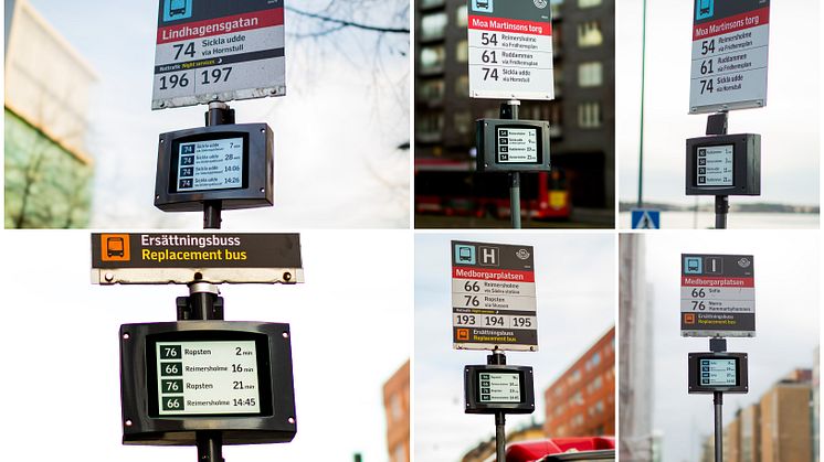 Monteringen av SL:s nya digitala skyltar började i januari i år. Foto: SL