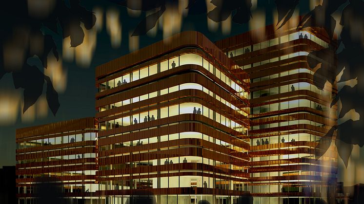 Skiss Niagara, Malmö högskola (exteriör natt)