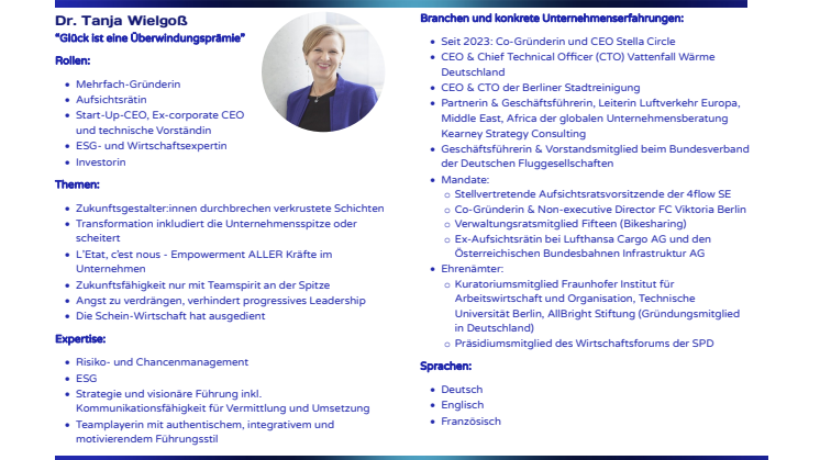 Profil Dr. Tanja Wielgoß