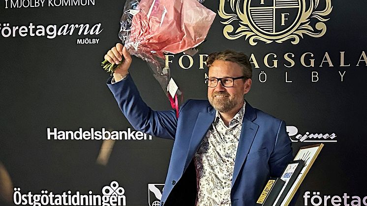 Fredrik Sjöqvist, VD på Mantorp Park, utsågs till årets företagare på företagsgalan i Mjölby kommun