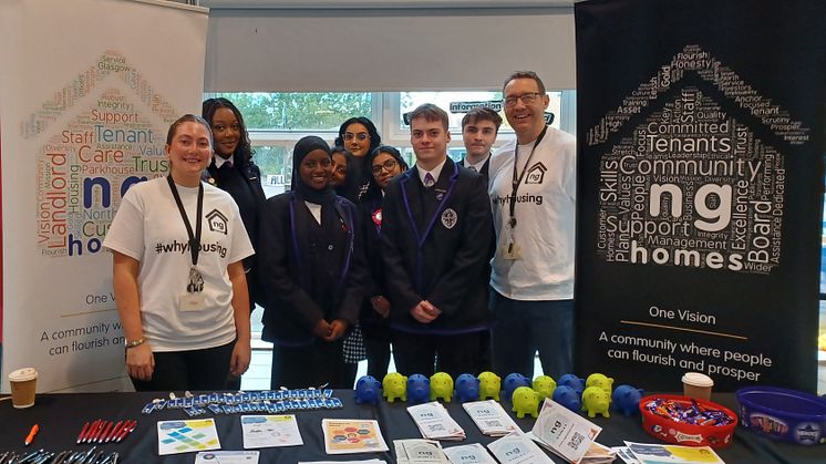 ng homes staff with senior pupils during All Saints Secondary's DYW Careers Carousel