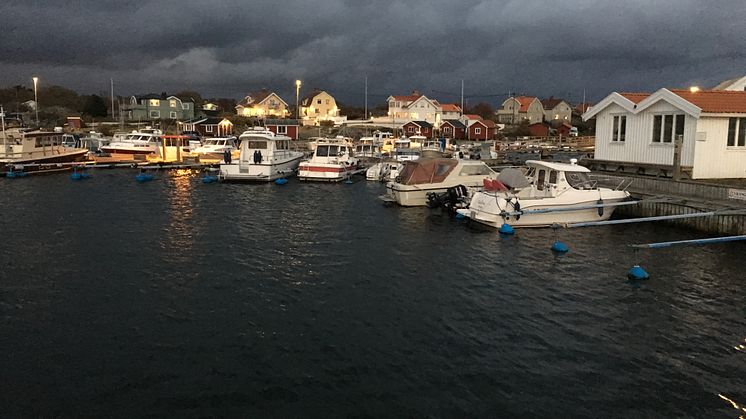 Vrångö. Ovädret rullar in.