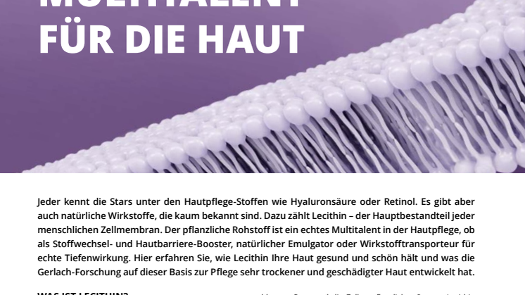 Made in Lübbecke: Lecithin - natürliches Multitalent für die Haut 