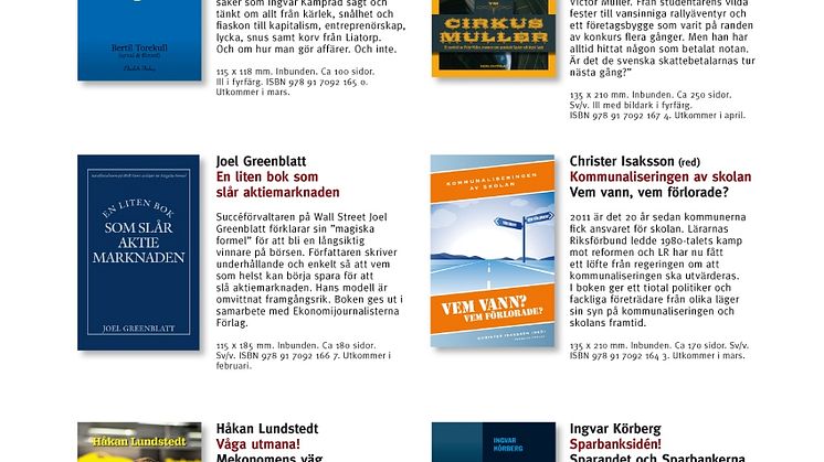 Kamprads lilla gulblå och biografi om Victor Muller bland Ekerlids vårutgivning