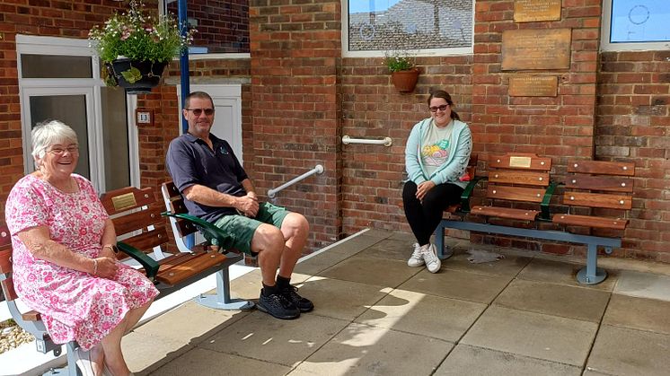 L-R: Old ben resident Carol Jackson, Old Ben maintenance manager Kevin Hemsley and scheme manager Susie Good