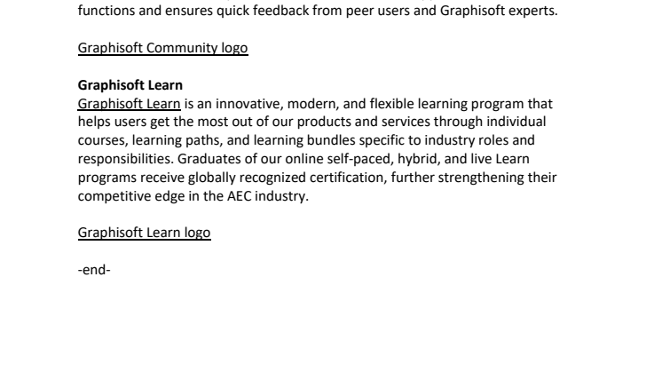 Graphisoft Community, Graphisoft Learn positioning statements and logos